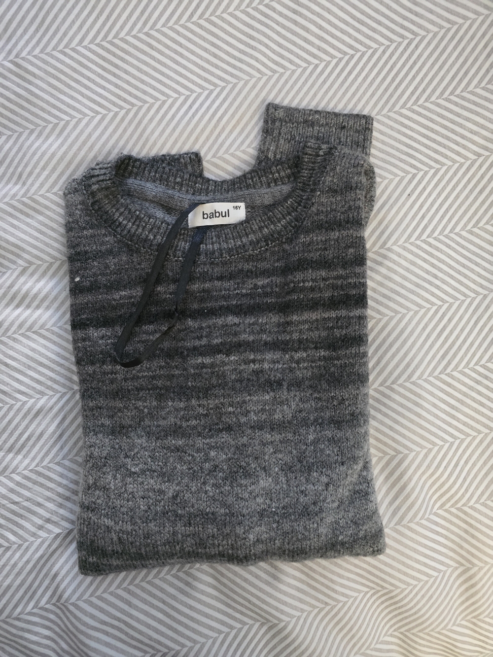 Babul Kids' Gray Crew Neck Sweater - Soft Knit